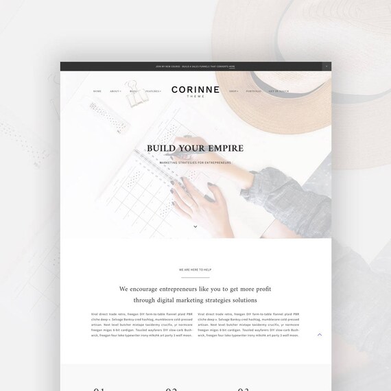 Feminine Wordpress Theme for Female Entrepreneurs | Genesis Child Theme | eCommerce | Portfolio Corinne Feminine Wordpress Theme for Female Entrepreneurs | Genesis Child Theme | eCommerce | Portfolio Corinne