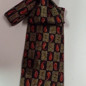 Aldo Conti Silk Necktie in Beige, Red and Black