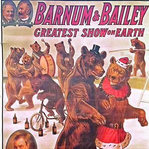 Vintage 1916 Barnum & Bailey Lithograph Circus Poster