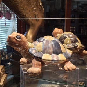 Vintage Keramik handbemalte Schildkröte