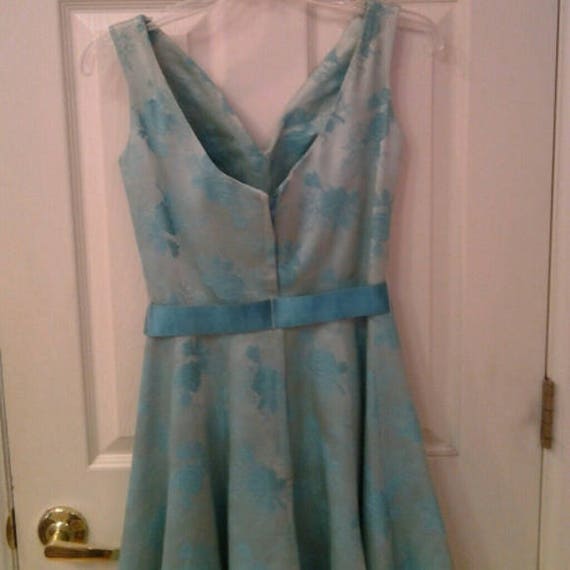 Jonny Herbert Designer Turquoise Brocade Vintage … - image 3