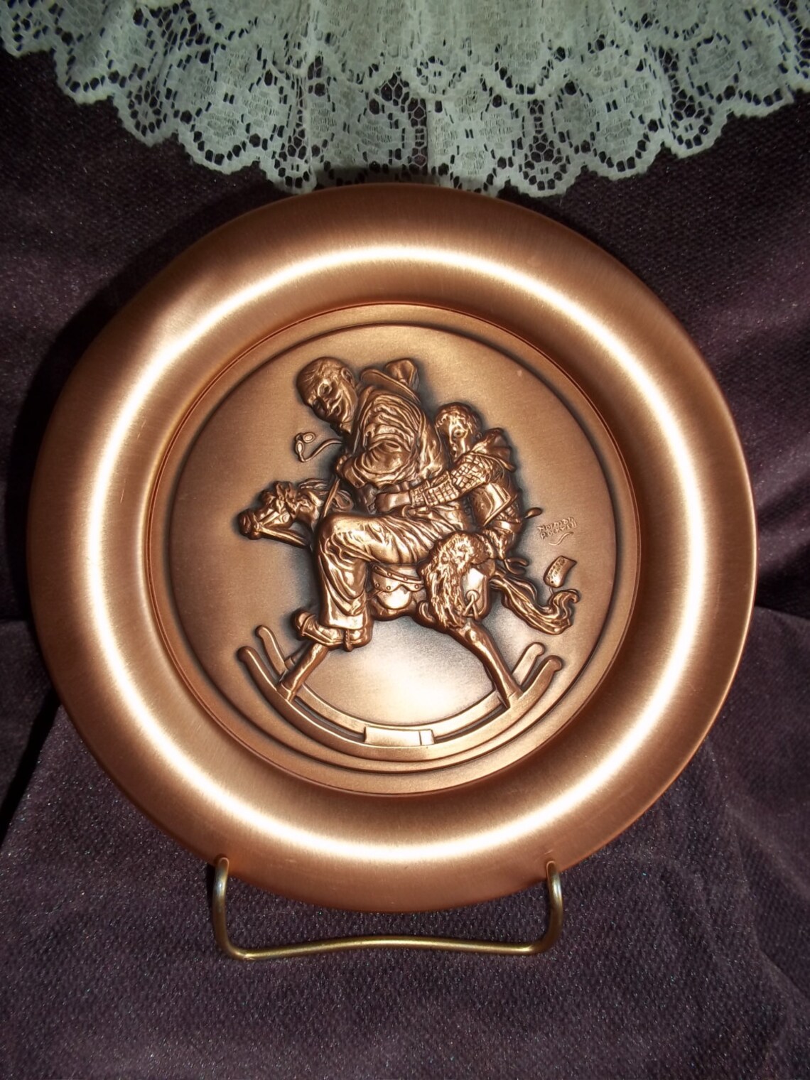 Metal Arts Co. Norman Rockwell Copper Christmas Plates Series Etsy