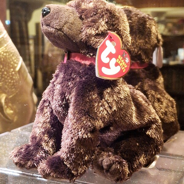 Vintage Ty Beanie Baby Muddy the Chocolate Lab Dog