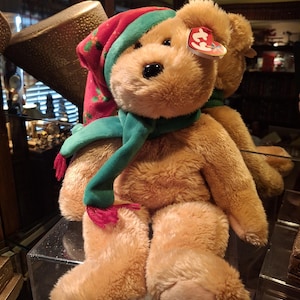 Vintage Ty Beanie Buddy 2003 Holiday Teddy Bear