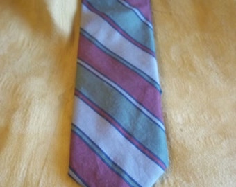 Chadwick Olive, Blue, Burgundy and Grey Striped Necktie