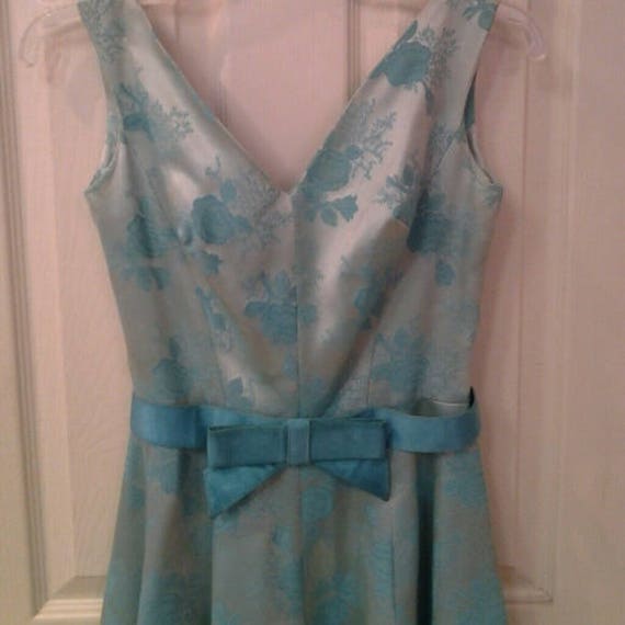 Jonny Herbert Designer Turquoise Brocade Vintage … - image 2