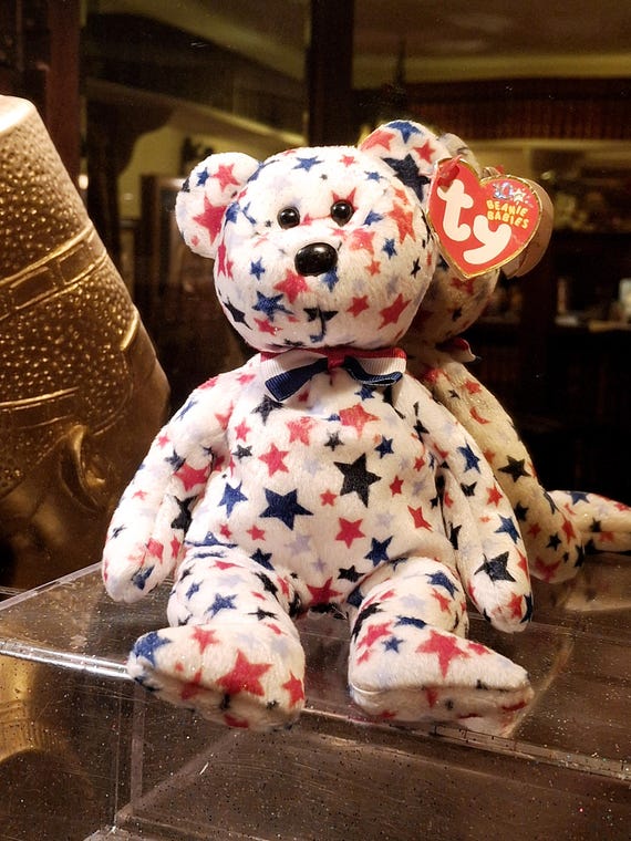 Vintage Ty Beanie Baby Red White & Blue the July 4th Teddy Bear