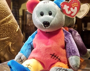 Vintage Ty Beanie Baby Frankenteddy the Frankenstein Teddy Bear Halloween