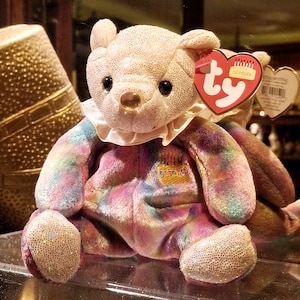 Vintage Ty Beanie Baby October Birthday Teddy Bear