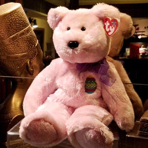 Vintage Ty Beanie Buddy Eggs the Plush Easter Teddy Bear