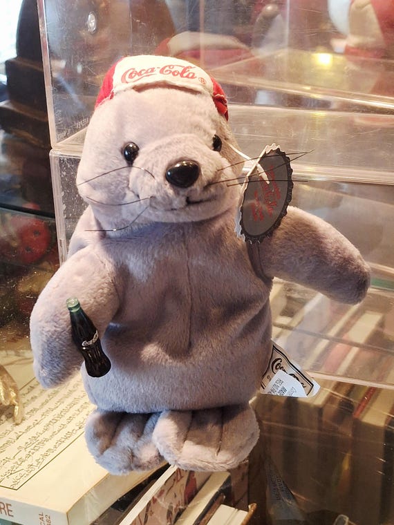 Vintage Coca Cola Christmas Bean Bag Plush Style 0107 Seal in