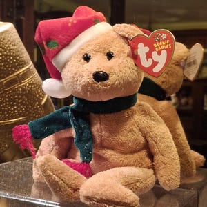 Vintage Ty Beanie Baby 2003 Feiertags-Bär Weihnachtsbär