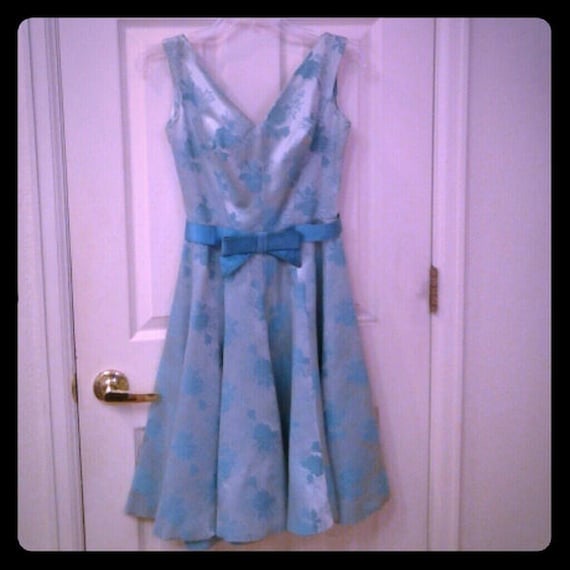 Jonny Herbert Designer Turquoise Brocade Vintage C