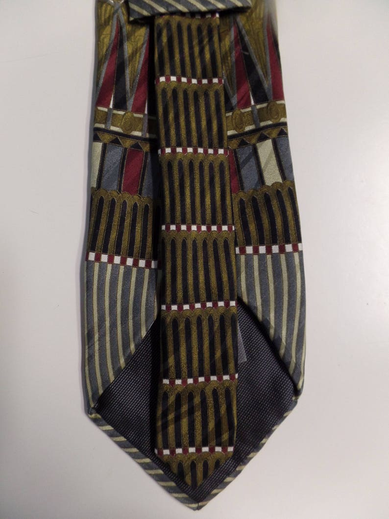 Fratelli Silk Necktie in Horizontal Geometric Design image 3