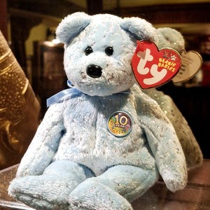 Vintage Ty Beanie Baby Decade der hellblaue Teddybär