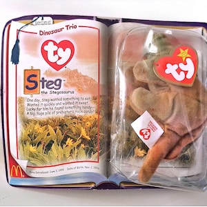 Ty Mcdonalds Teenie Beanie Baby Legends Dinosaur Trio Steg the Stegosaurus Happy Meal Giveaway