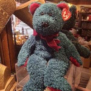 Vintage Ty Beanie Buddy 2001 Holiday Teddy Bear