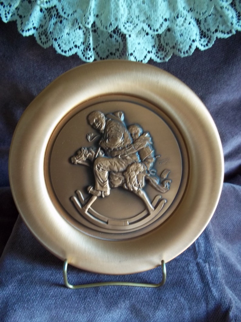 Metal Arts Co. Norman Rockwell Copper Christmas Plates Series, No. 1