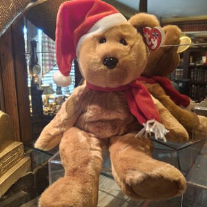 Vintage Ty Beanie Buddy 1997 Holiday Teddy Bear Christmas Plush
