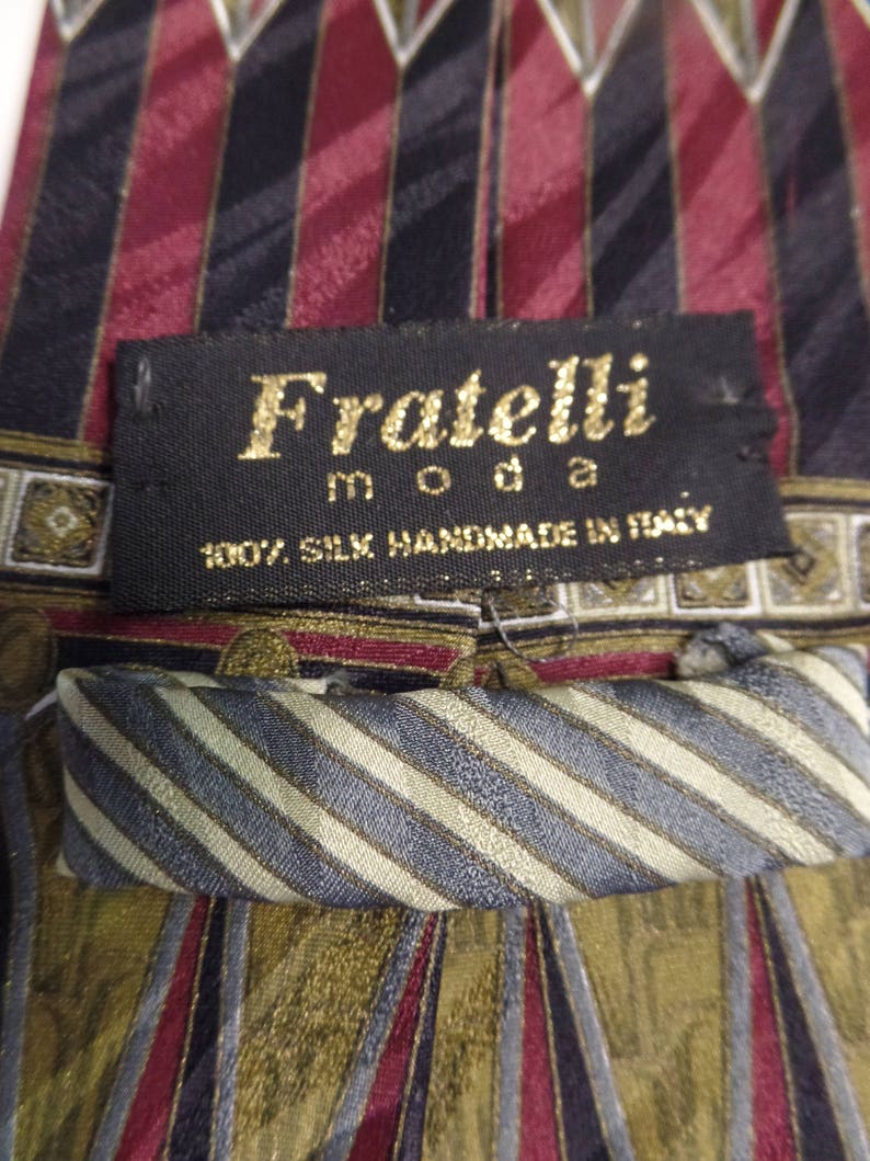 Fratelli Silk Necktie in Horizontal Geometric Design image 4