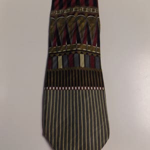 Fratelli Silk Necktie in Horizontal Geometric Design image 1