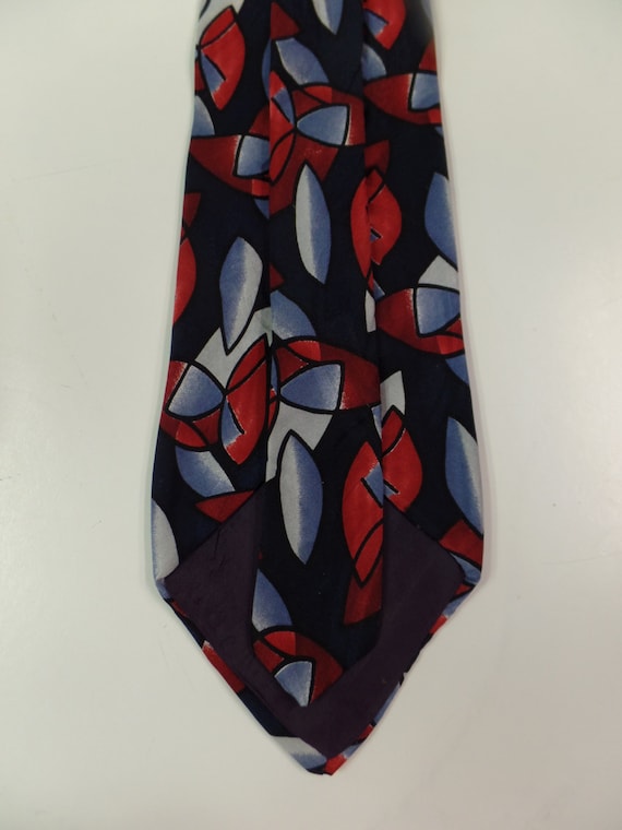 Vintage Abstract Geometric Designed Men's Silk Ne… - image 2