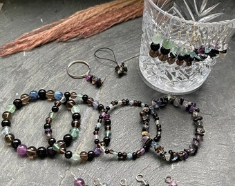 Eating disorder blend bead beaded stretch bracelet pendant keyring charm or earrings ~ Gemstone Crystal Healing ~ Handmade