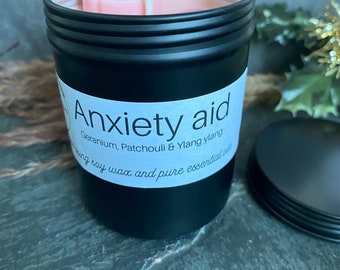 Anxiety aid aromatherapy scented essential oil soy wax candle 200ml