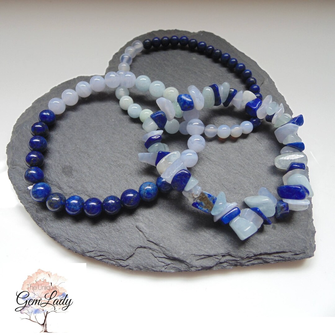 Thyroid Blend Chip, 4mm or 6mm Round Bead Beaded Stretch Bracelet