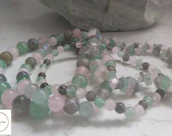 Anxiety Blend Bead Beaded Stretch Armband ~ Edelstein Kristall Heilung Reiki Infused Schmuck ~ Handmade