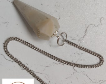 Indian Agate Point Pendulum Dowser Spiritual Communication Tool ~ Gemstone Crystal
