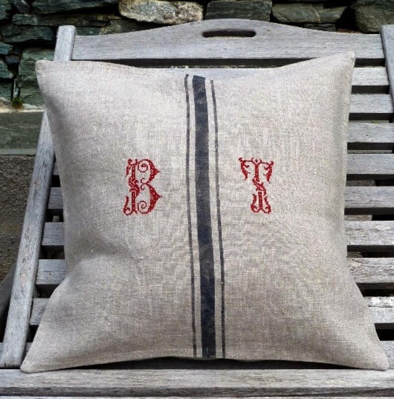 Washed Linen Pillow Cover With Embroidered and Customizable Etsy