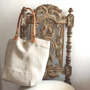 Raw linen handbag/shoulder bag