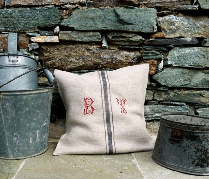 Washed Linen Pillow Cover With Embroidered and Customizable Etsy