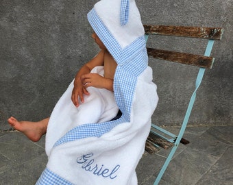 Peignoir enfant brodé ou drap de bain en éponge personnalisé