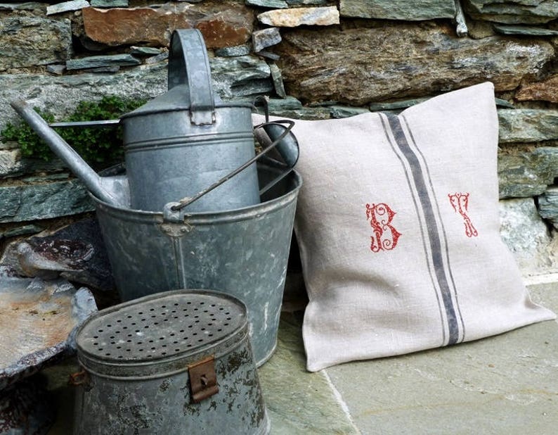 Washed Linen Pillow Cover With Embroidered and Customizable Etsy