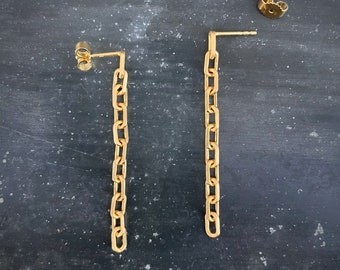 CHAIN earrings - SLIM - gold