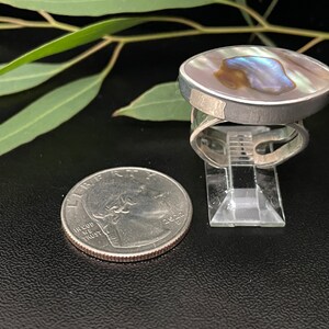 Abalone Ring, Perfect for the Mermaid within, Truly from the depths of the sea, Adjustable Heavy Gauge Silver. Artist Mike Decorte