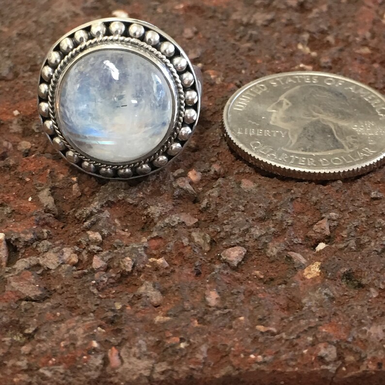 Ring Blue Flash Moonstone Prismatic Variety Also Known as Etsy