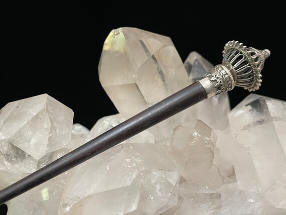 Handmade Sterling Silver Hair Stick, Merbau Wood, Tribal  display picture 1