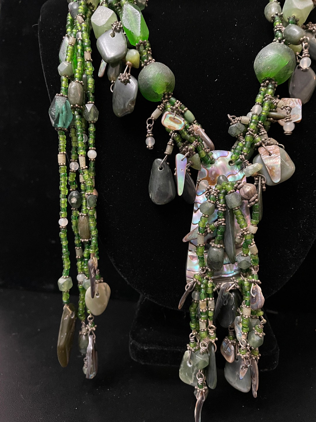 Necklace Embodiment of Kelp Multi Strands, Abalone Allure Beading With ...
