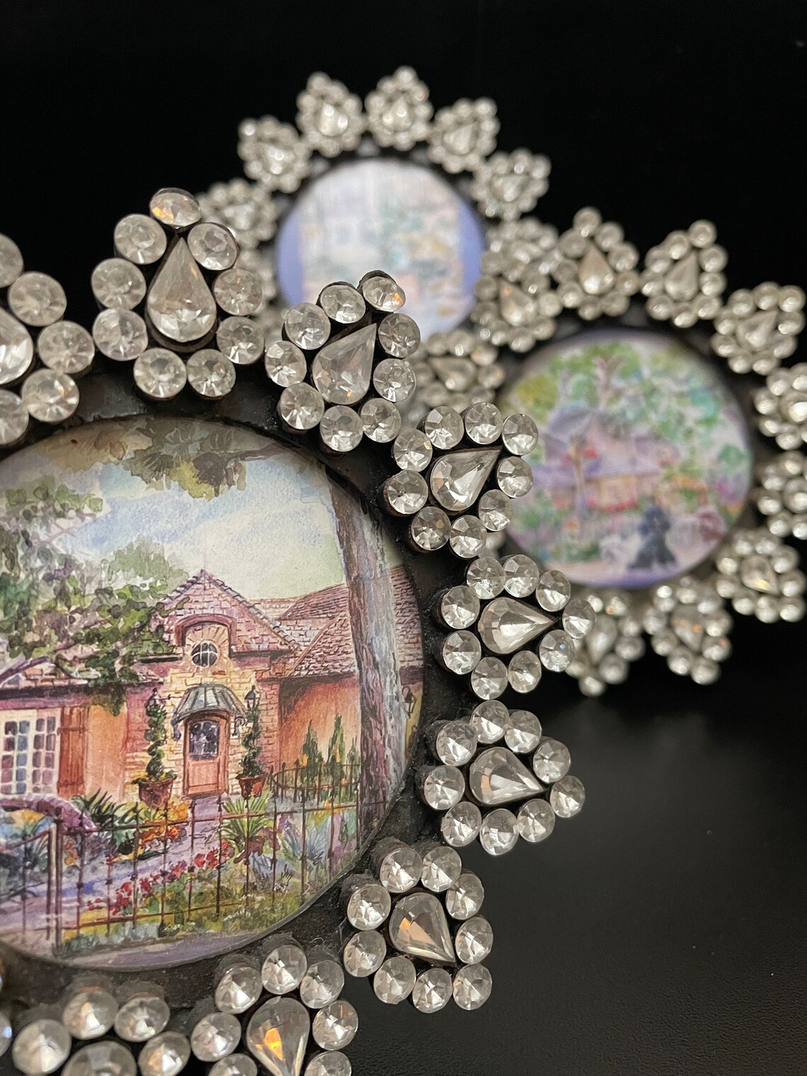 Rhinestone Frames Set of 3 Photo Frames Bling Bling 4 1/2 Etsy