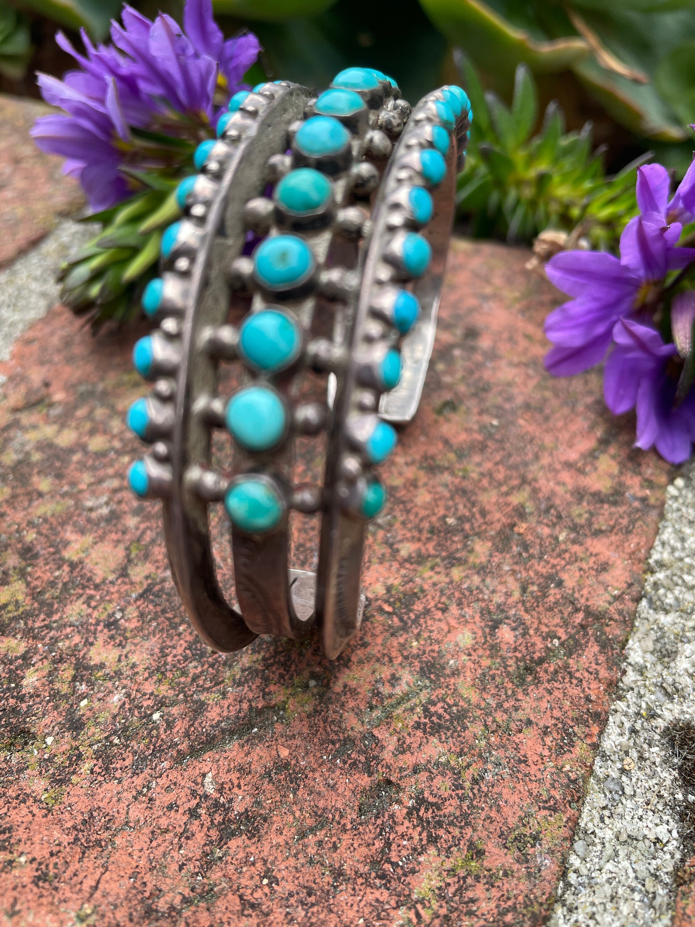 休日限定 With Turquoise ~ Bracelet Silver, Point Petty Pueblo, Zuni アクセサリー