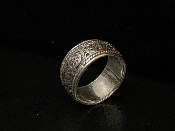 Unisex Sterling Silver Tibetan Ring, Handcrafted … - image 3