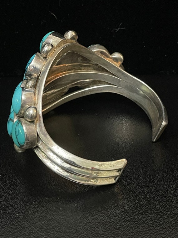 Bracelet, Turquoise Multi Sone cuff Heavy Gage St… - image 3