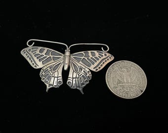 Pierced Sterling Silver Butterfly Brooch, Sue B Design
