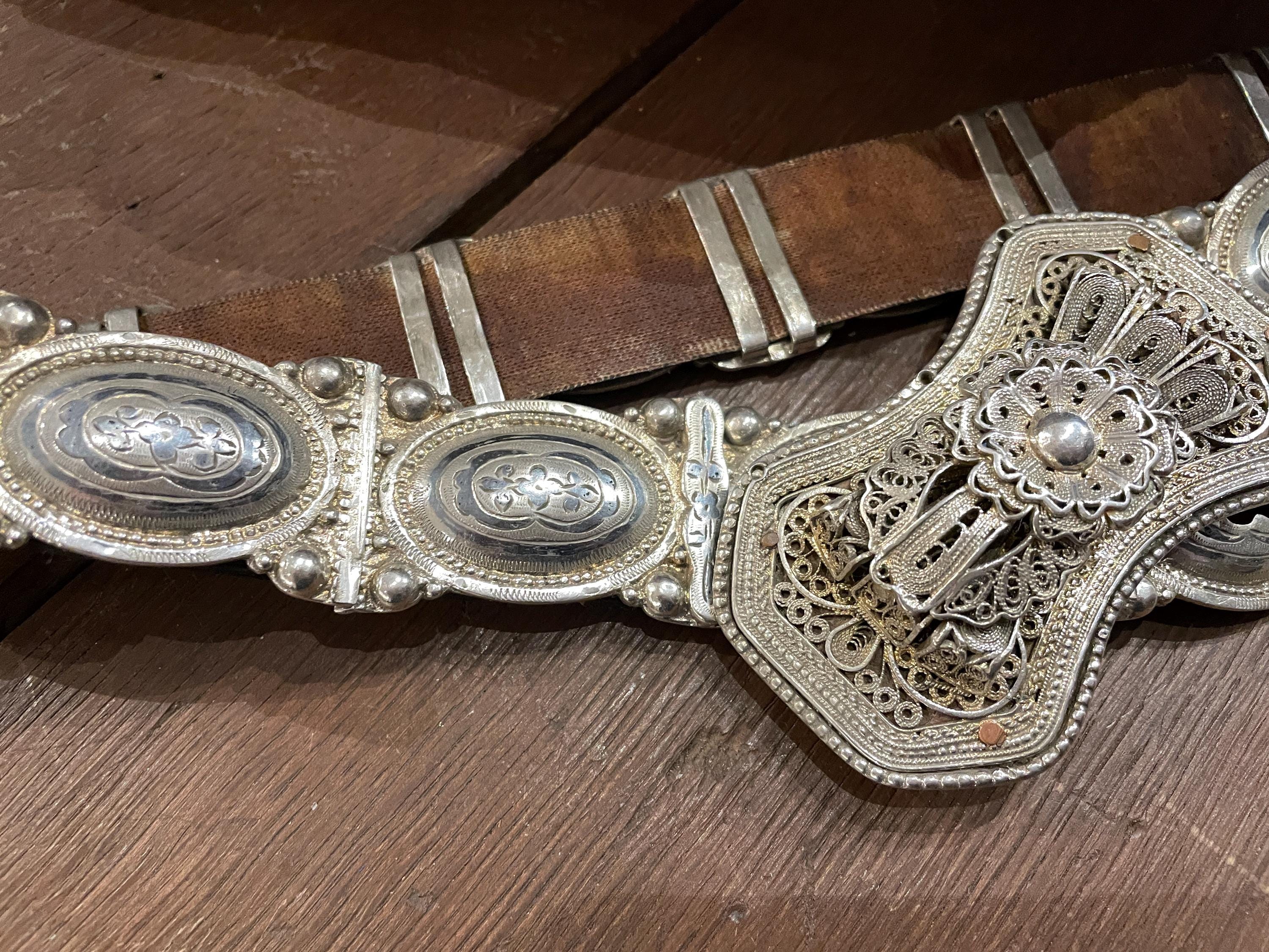 PC Antique Ottoman Silver Belt – Turkish Filigree Buckle  display picture 3