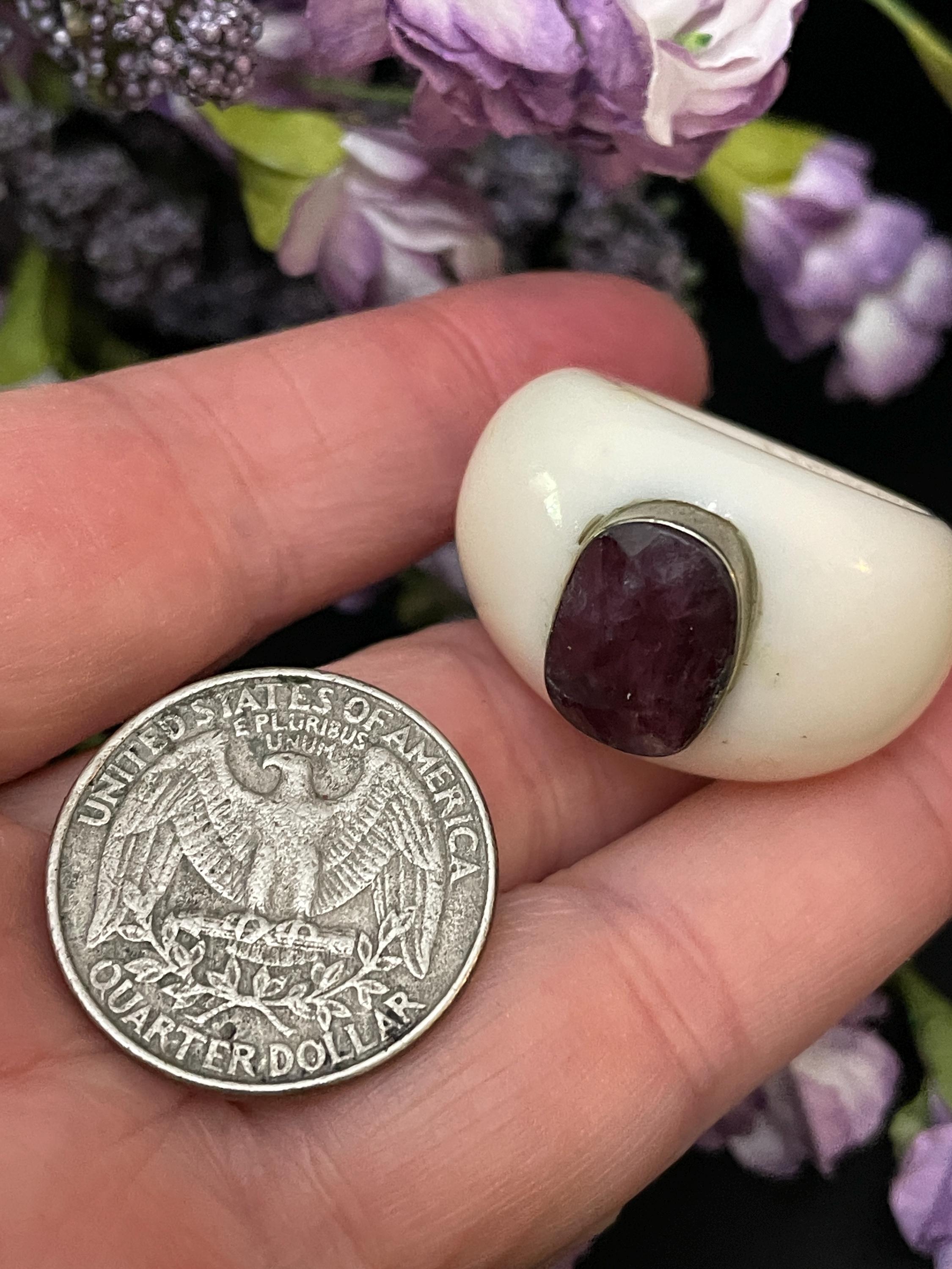Make a statement with this 14 CT emerald cut ruby vintage