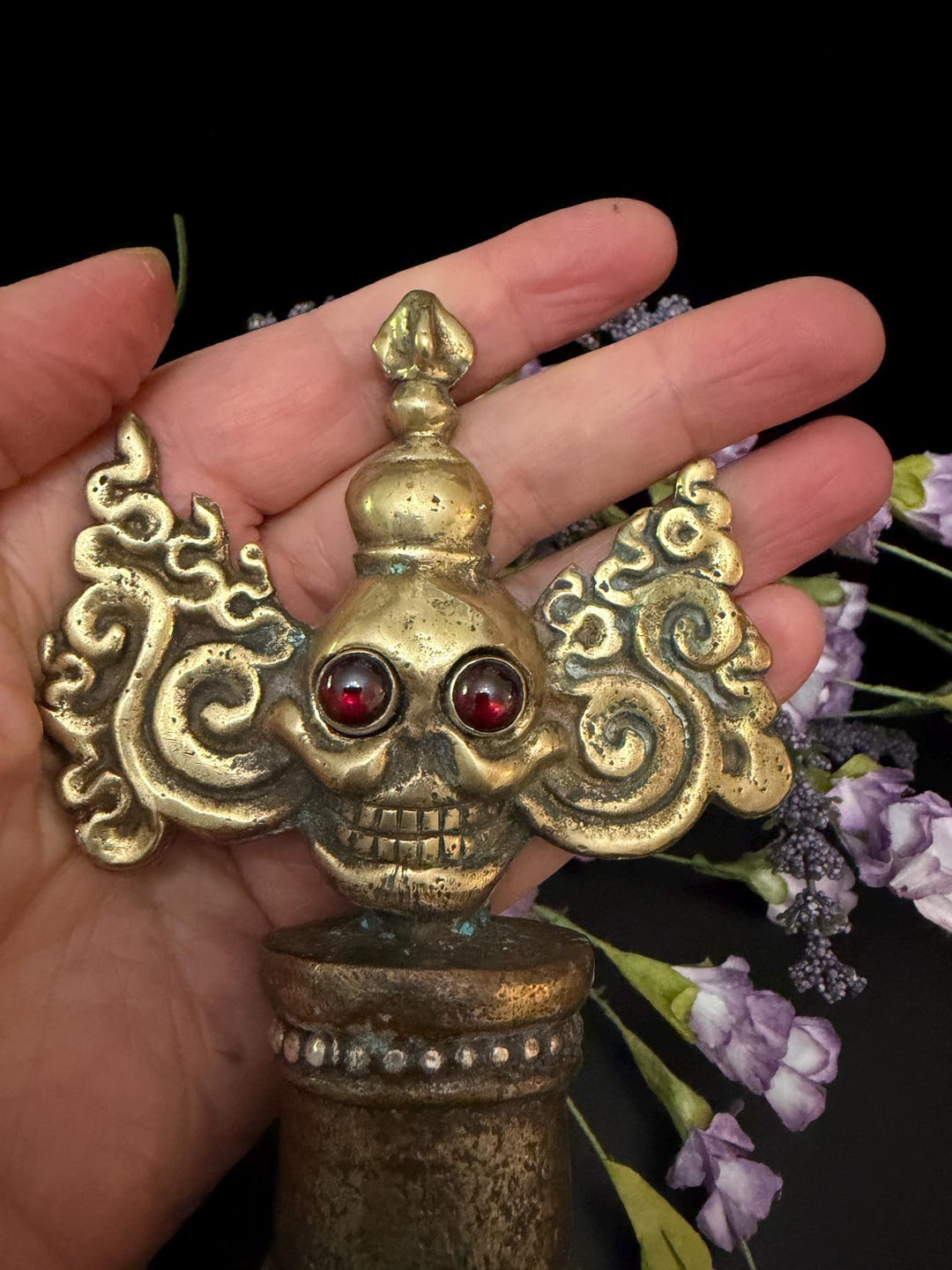 JB Wand Ritual Object, Tibetan Buddhist Ritual Implement Featuring a ...
