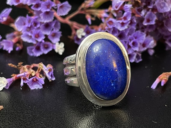 Lapis Lazuli Ring, Classic Wonderful Modern Triba… - image 1